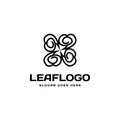 Minimalist leaf logo design template label