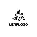 Minimalist leaf logo design template vector