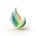 Minimalist Leaf Logo In Luminous 3d Style