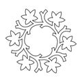 Minimalist leaf wreath vector illustration