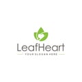 minimalist LeafHeart leaves plants logo design