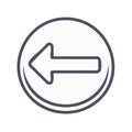 Minimalist Left Arrow Navigation Icon in Circle for User Interface and Web Design Royalty Free Stock Photo
