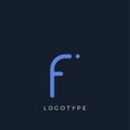 Minimalist letter f with dots, awesome monogram. Lowercase letter for modern and creative logo concept. Initials