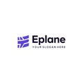 minimalist lettermark initial E Eplane logo design