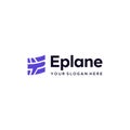 minimalist lettermark initial E Eplane logo design Royalty Free Stock Photo