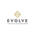 minimalist lettermark initial E EVOLVE Logo design