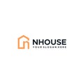 minimalist lettermark initial N NHOUSE logo design