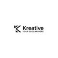 minimalist Lettermark initially K logo design
