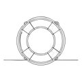 Minimalist life buoy line art illustration Royalty Free Stock Photo