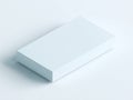 Minimalist light blue rectangular box on a clean white background with soft shadows Royalty Free Stock Photo