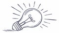 Minimalist Light Bulb Outline Vector for Creative Thought Process, vector design Generative AI Royalty Free Stock Photo