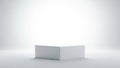 Minimalist light gray three dimensional rectangular block on plain white background geometric Royalty Free Stock Photo
