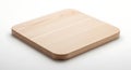 Minimalist Light Wood Square Cutting Board with Rounded Corners on White Background Royalty Free Stock Photo
