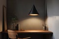 a minimalist lighting fixture with a single lamp and sleek design