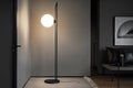 a minimalist lighting fixture with a single lamp and sleek design