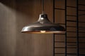 minimalist lighting fixture with sleek metal shade and warm light