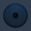 Minimalist Line Art Cyanotype Blues Record Design