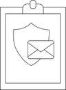 Secure Email Line Art Data Protection, Privacy Shield Royalty Free Stock Photo