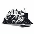 Minimalist Line Art Of Dunluce Castle: Capturing The Essence Of Form And Structure