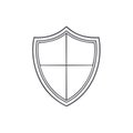 Minimalist line art shield icon divided into four quadrants representing protection security and defense Royalty Free Stock Photo