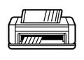 Printer line art silhouette vector for office and technology themes Royalty Free Stock Photo