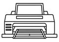 Printer line art silhouette vector for office and technology themes Royalty Free Stock Photo