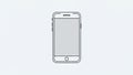 Minimalist line drawing of a smartphone on a plain white backgroun Royalty Free Stock Photo