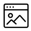 Minimalist line icon of a digital image within a browser window Royalty Free Stock Photo