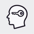 Key to Knowledge and Psychology Icon Royalty Free Stock Photo