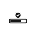 Simple Line Style Checkmark on Progress Bar Loading Status Icon Royalty Free Stock Photo