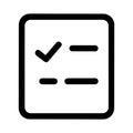 Minimalist Line Style Task List Icon with Checkmark and Lines Royalty Free Stock Photo
