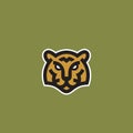 Minimalist Line Style Tiger Face Abstract Vector Icon, Symbol or Logo Template. Wild Animal Head Sillhouette. Creative