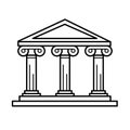 Classical architecture building, ionic columns vector icon Royalty Free Stock Photo