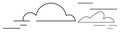 Minimalist linear cloud shapes representing lightness and motion Royalty Free Stock Photo