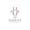 Minimalist lines head giraffe logo design
