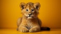 Minimalist Lion Cub: A Captivating Character In Kris Knight\'s Tabletop Photography
