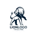 Minimalist lion logo design template