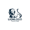 Minimalist lion logo design template