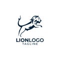 Minimalist lion logo design template