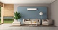 Minimalist living room with air conditioner Royalty Free Stock Photo