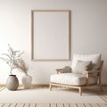 Minimalist Living Room Artist\'s Frame on Beige Rug