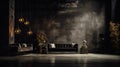 Elegant Black Sofa Interior Design With Romantic Chiaroscuro