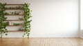 Minimalist Living Room With Green Plant Wall Royalty Free Stock Photo