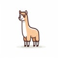 Minimalist Llama Doodles: Colorized Cartoon Vector Illustration