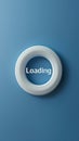 Minimalist loading typography on bright isolated background, simple and efficient design