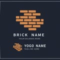 A minimalist logo design featuring stylized orange bricks forming a speech bubble Royalty Free Stock Photo