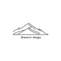 Minimalist logo features a stylized mountain range composed of smooth, black lines on Royalty Free Stock Photo