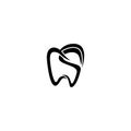 Minimalist Line Art Tooth Logo with MS Initials Royalty Free Stock Photo