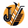 A minimalist logo representing a musical instrument, Use minimalistic elements to convey the feeling of a jazz improvisation