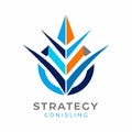 A minimalist logo representing strategy consulting services with sleek lines and modern typography, A minimalist logo that Royalty Free Stock Photo